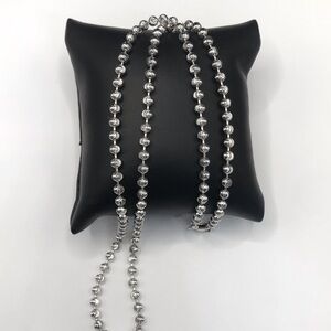 925 Sterling Silver Beaded Ball Chain Men’s Necklace Size 20”